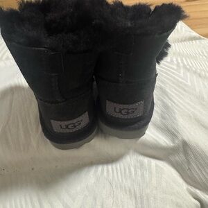 UGG Kids Black Fluffy Boots